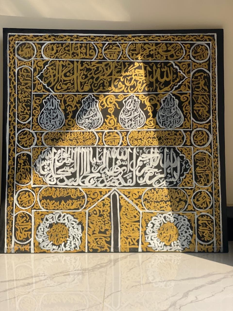 Hand-painted gold leaf calligraphy artwork by Golden Qalam